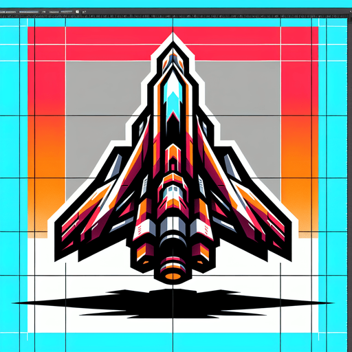 spaceship facing upwards.
Single Game Texture. In-Game asset. 2d. Blank background. High contrast. No shadows.